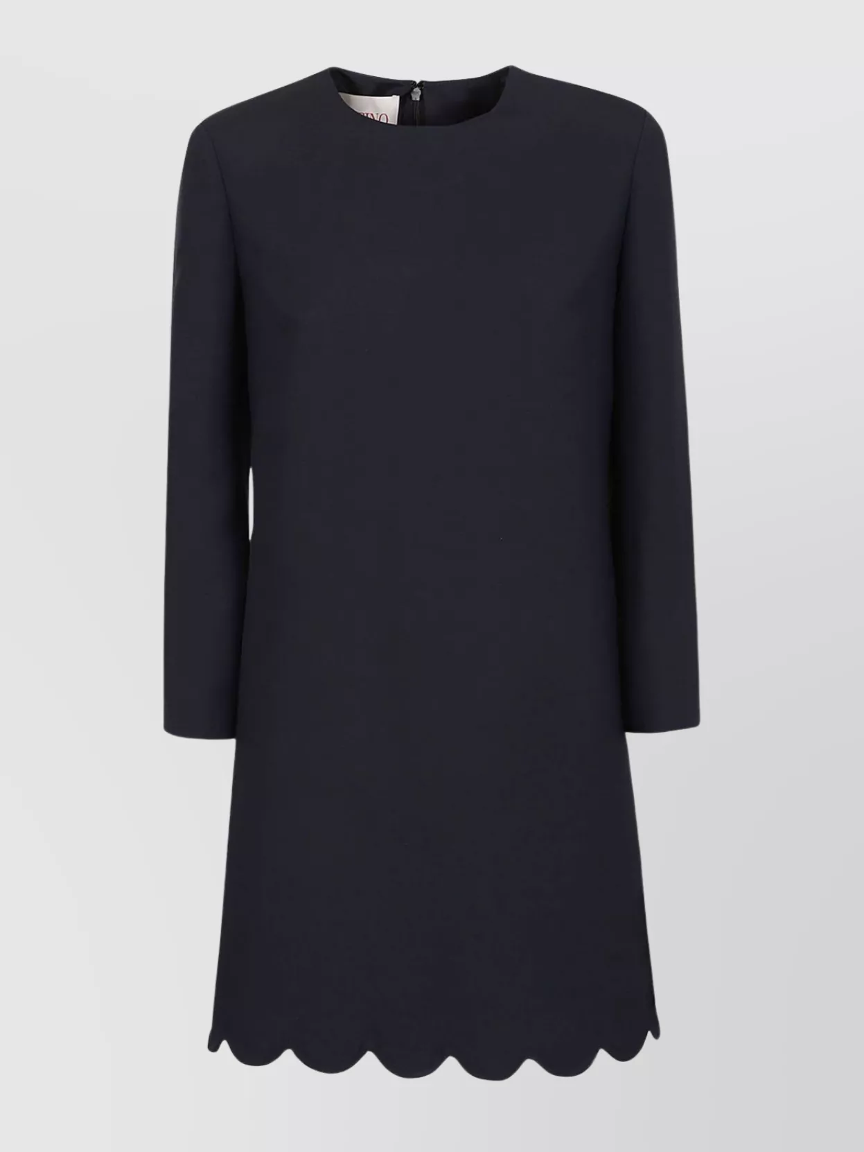 Valentino Solid Crepe Couture Dress In Navy