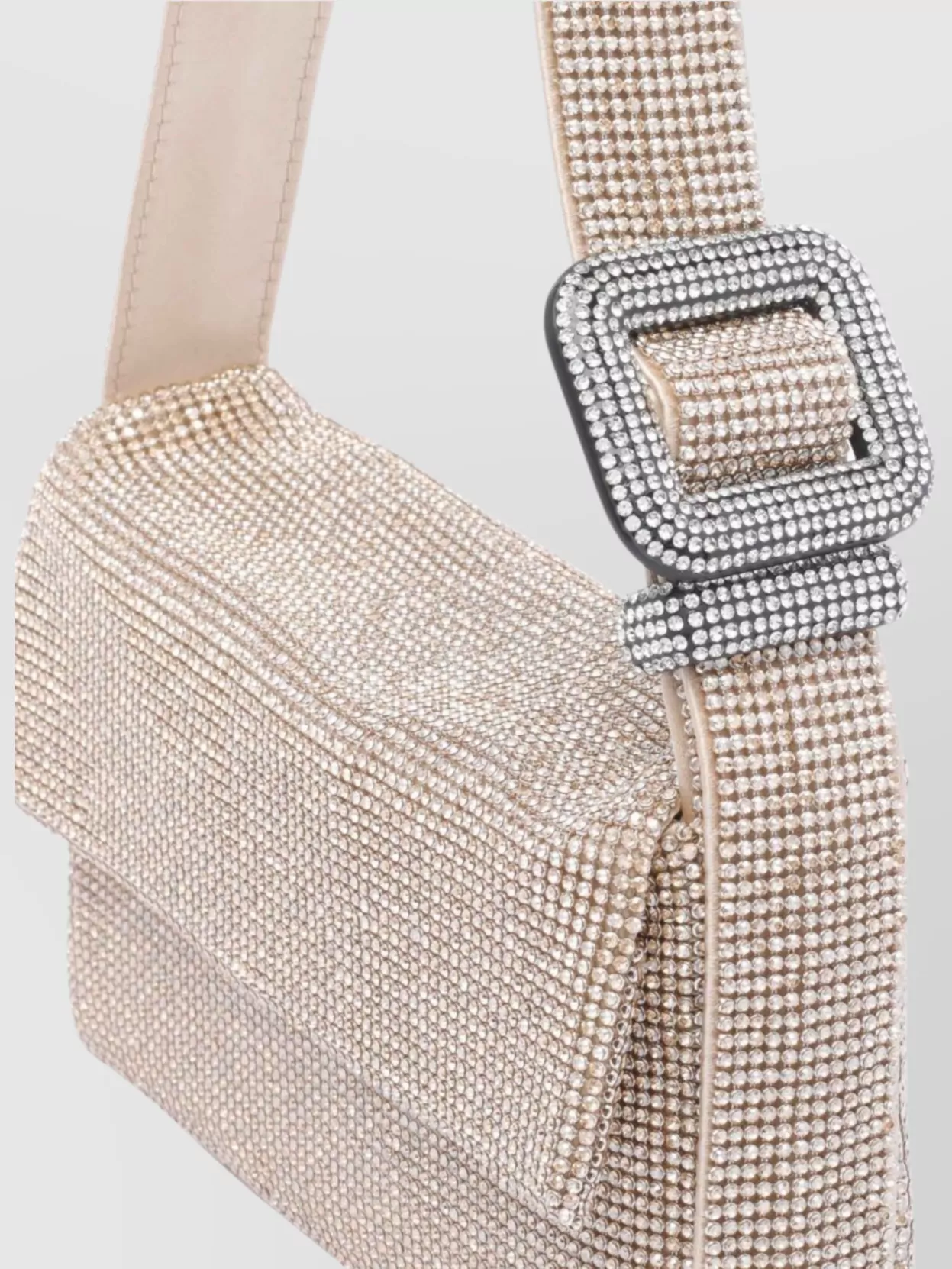 Benedetta Bruzziches Rhinestone Square Buckle Shoulder Bag
