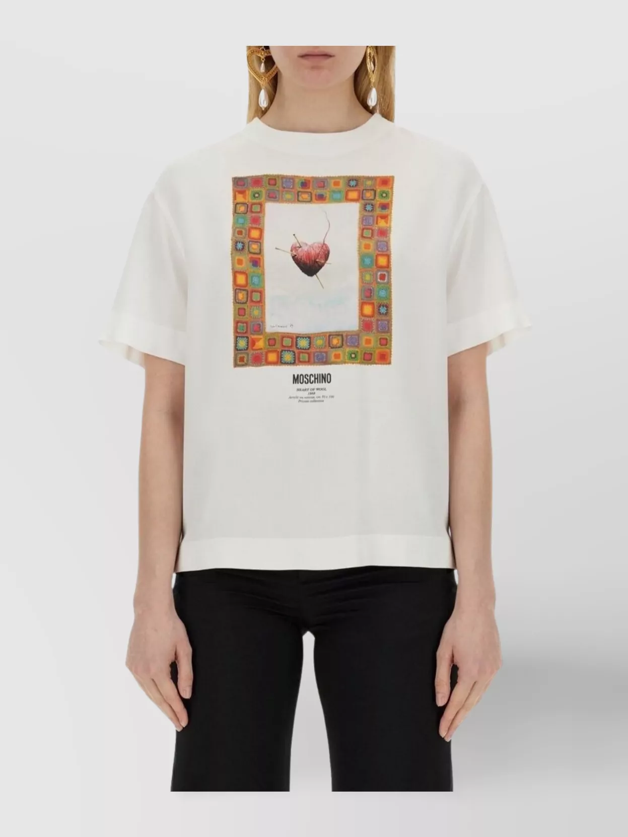 Moschino "heart" Crew Neck Graphic Print Short Sleeves