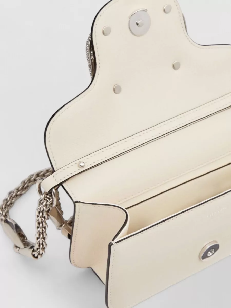 Valentino Garavani Locò Small Leather Crystal-Embellished Shoulder Bag