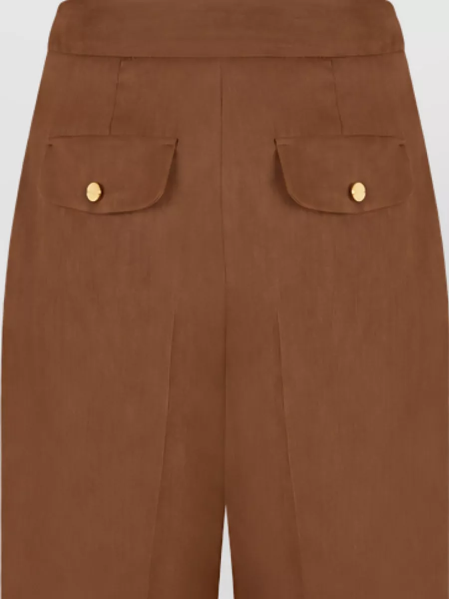Elisabetta Franchi High-Rise Wide-Leg Pleated Trousers
