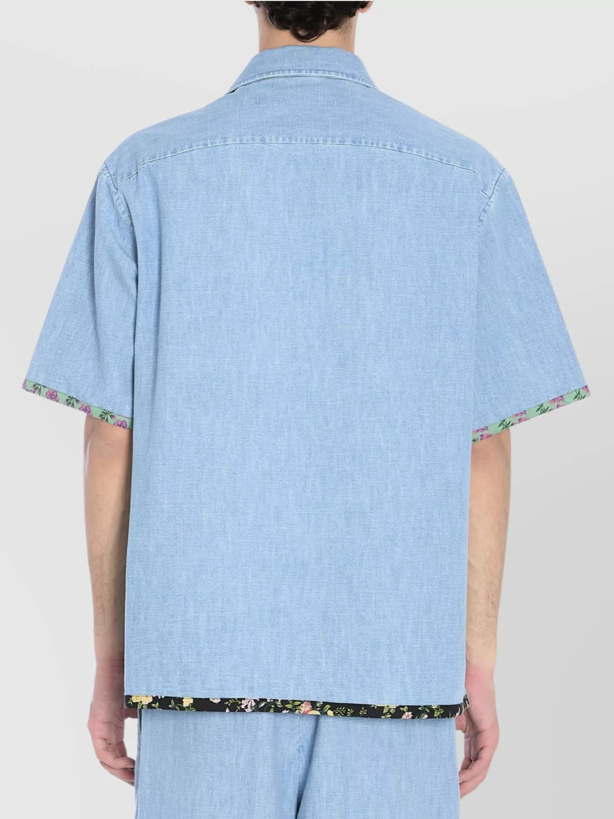 Valentino Garavani Floral Trim Denim Shirt