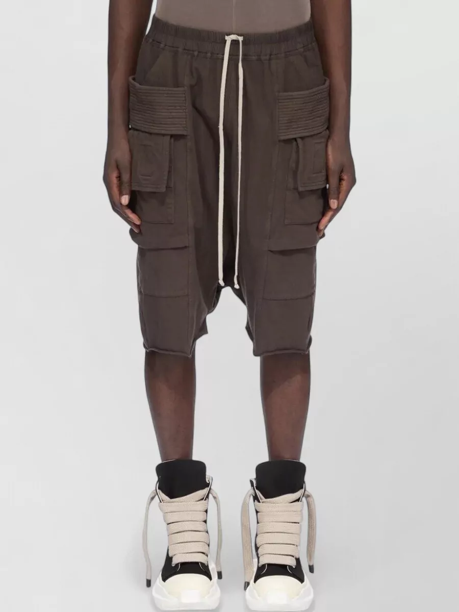 Rick Owens Drkshdw Cotton Drop-Crotch Cargo Bermuda Shorts