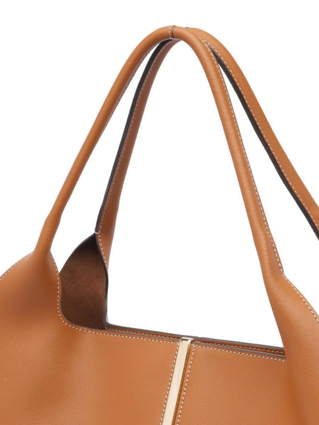 Tod's Rectangular Double Handles Contrast Stitching Shoulder Bag