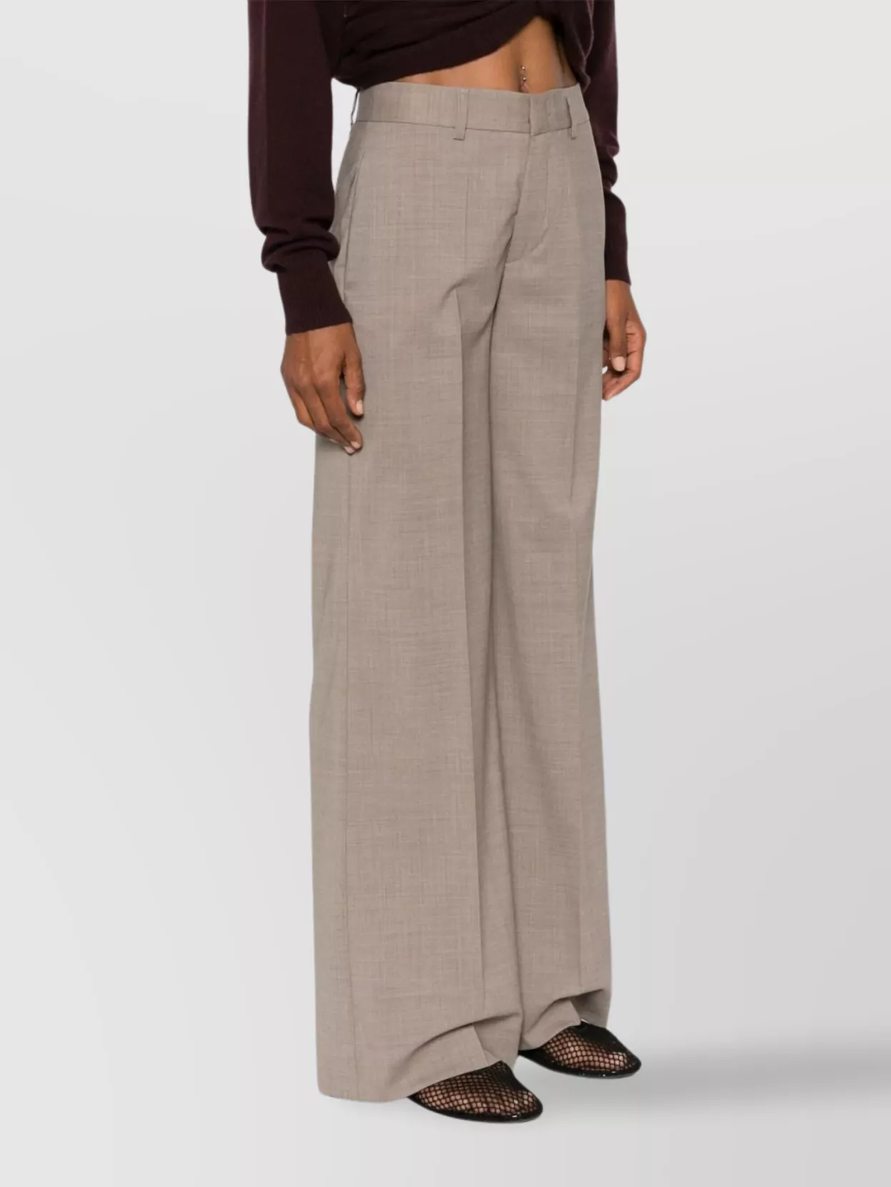 Parosh Wide Leg Trousers Pockets