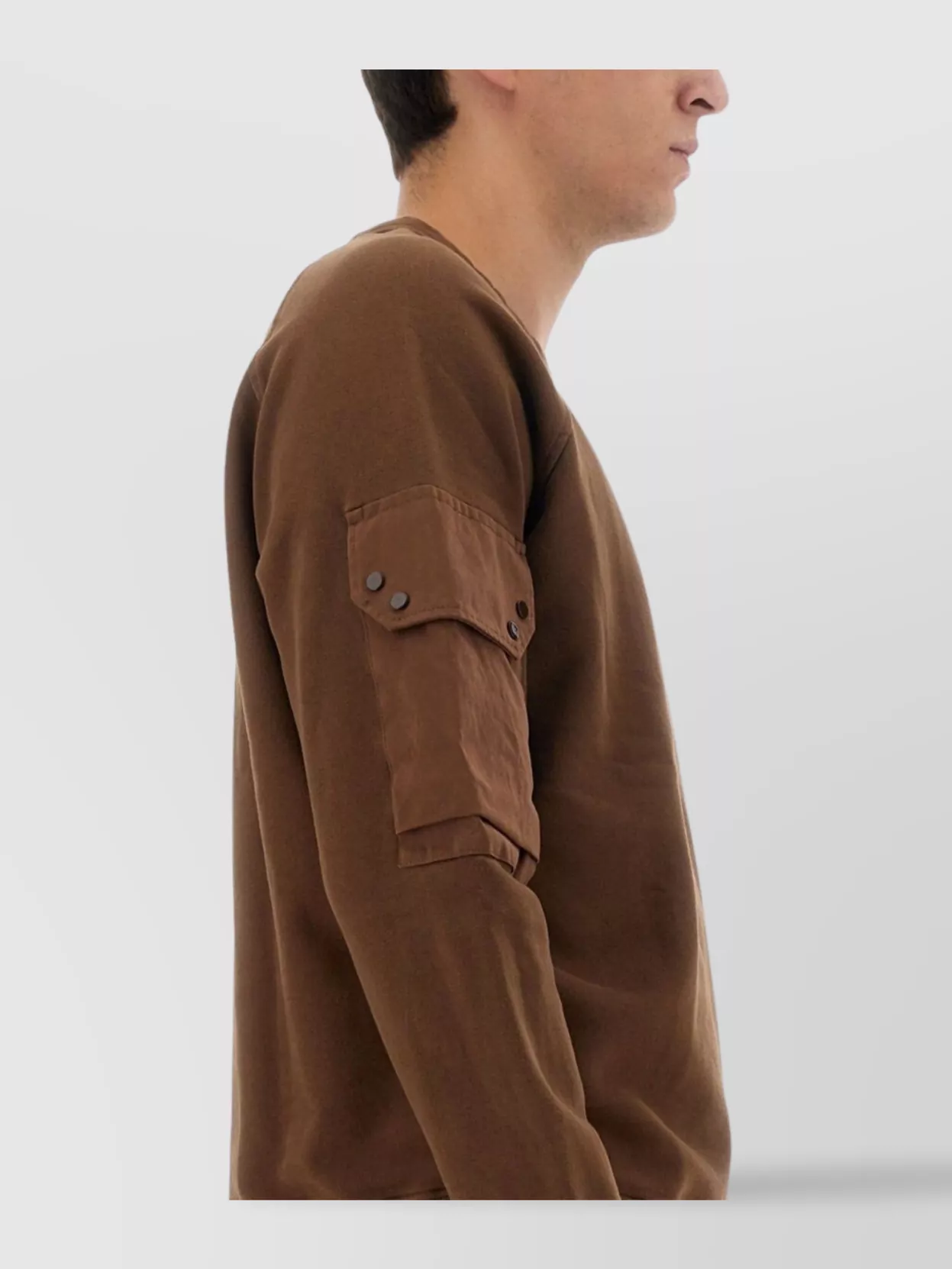 Ten C Logo Crew Neck Sweater In Brown