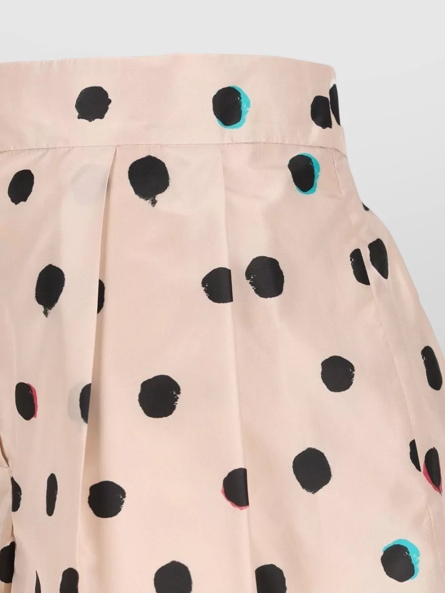 Fendi Silk Shorts Polka Dot Pockets Pleats In Multi