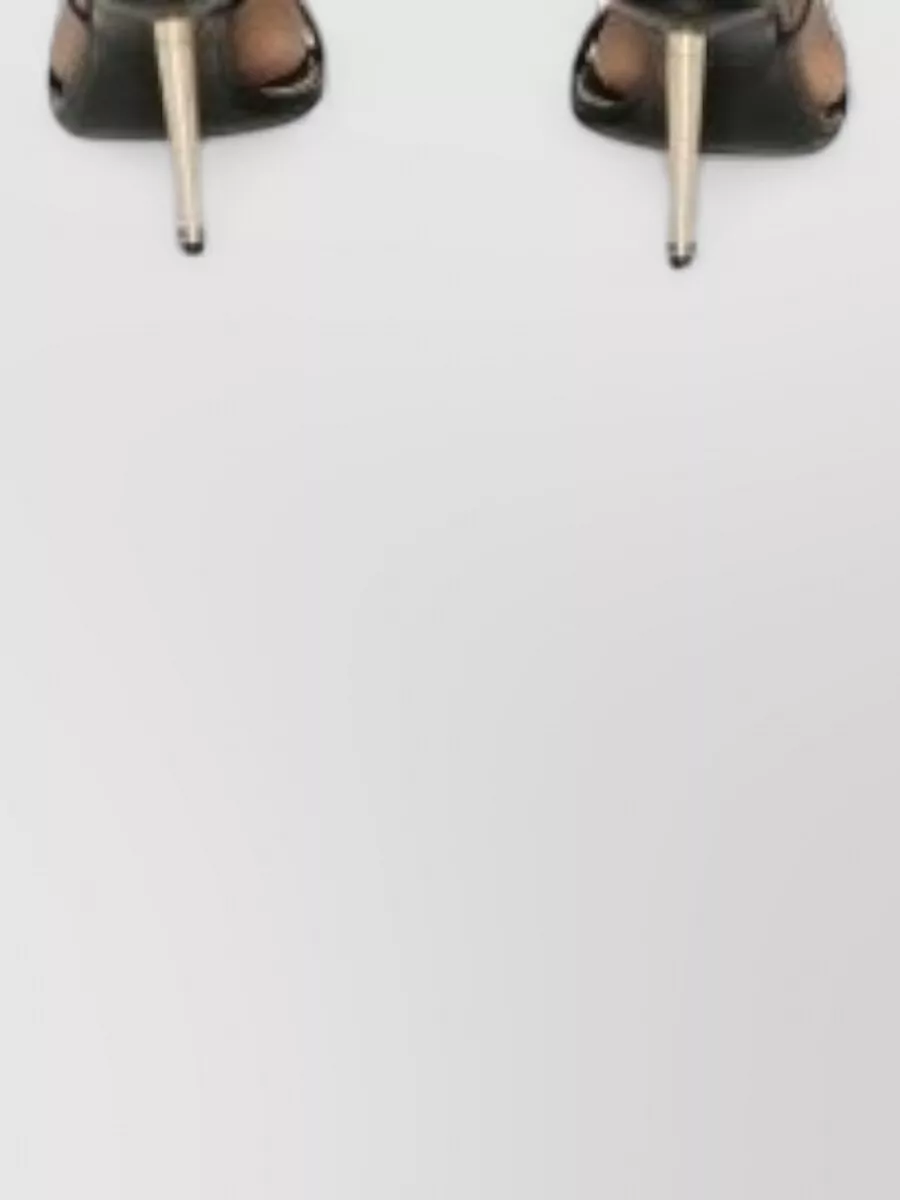 Fendi Ff Cotton Blend Midi Dress Crew Neck