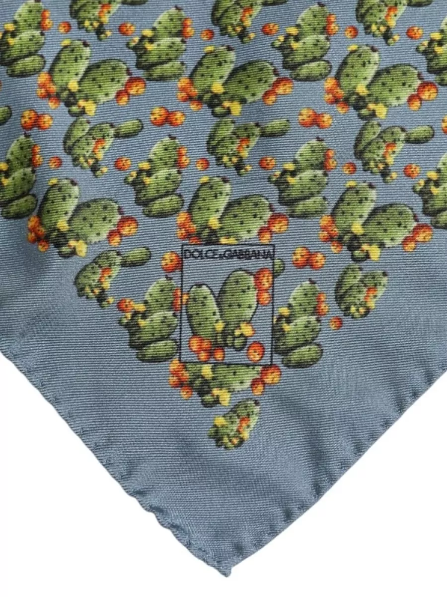 Dolce&Gabbana Silk Cactus Print Pocket Square