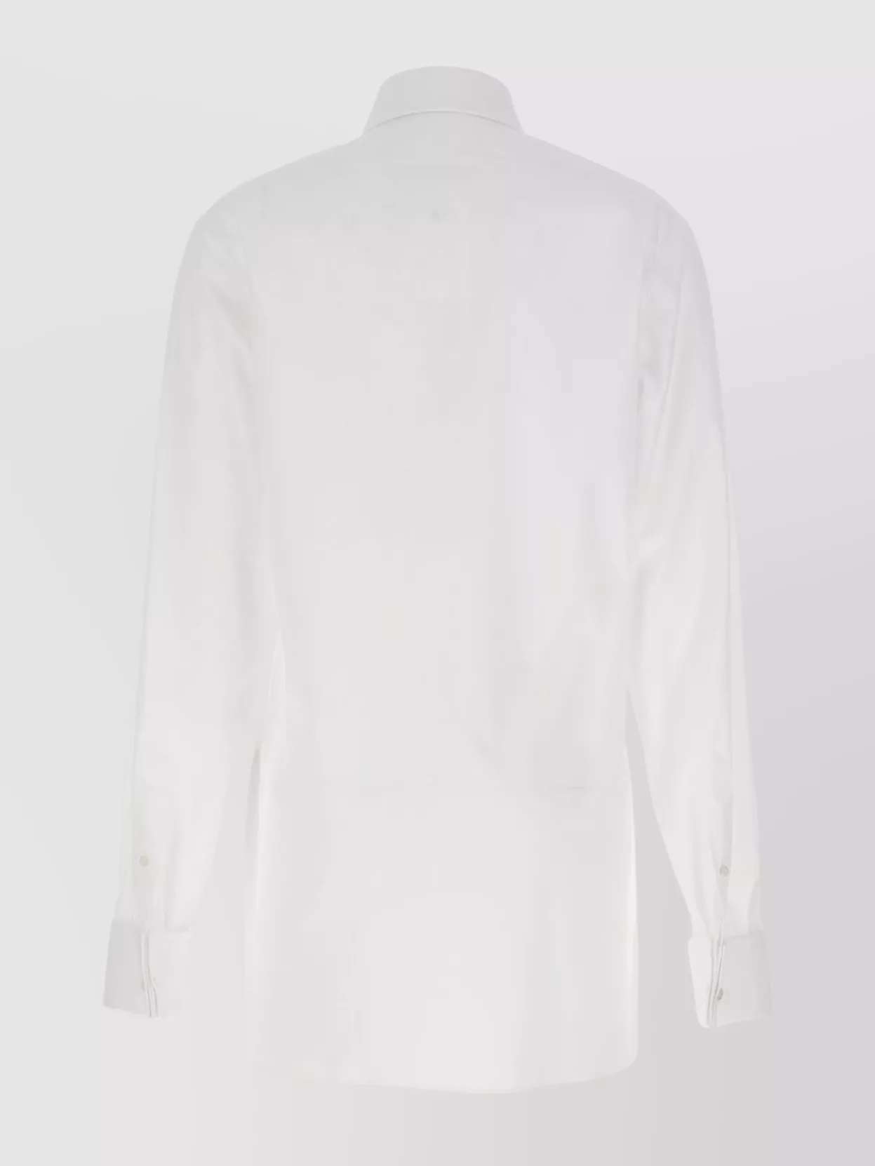 Maison Margiela Long Shirt With Pointed Collar And Buttoned Cuffs In White