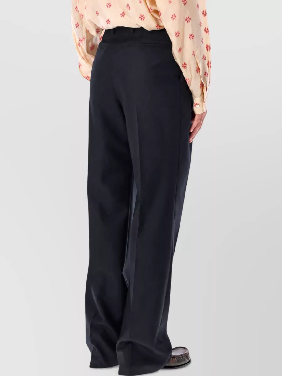 Dries Van Noten Herringbone High-Rise Straight-Leg Wool Tailored Trousers