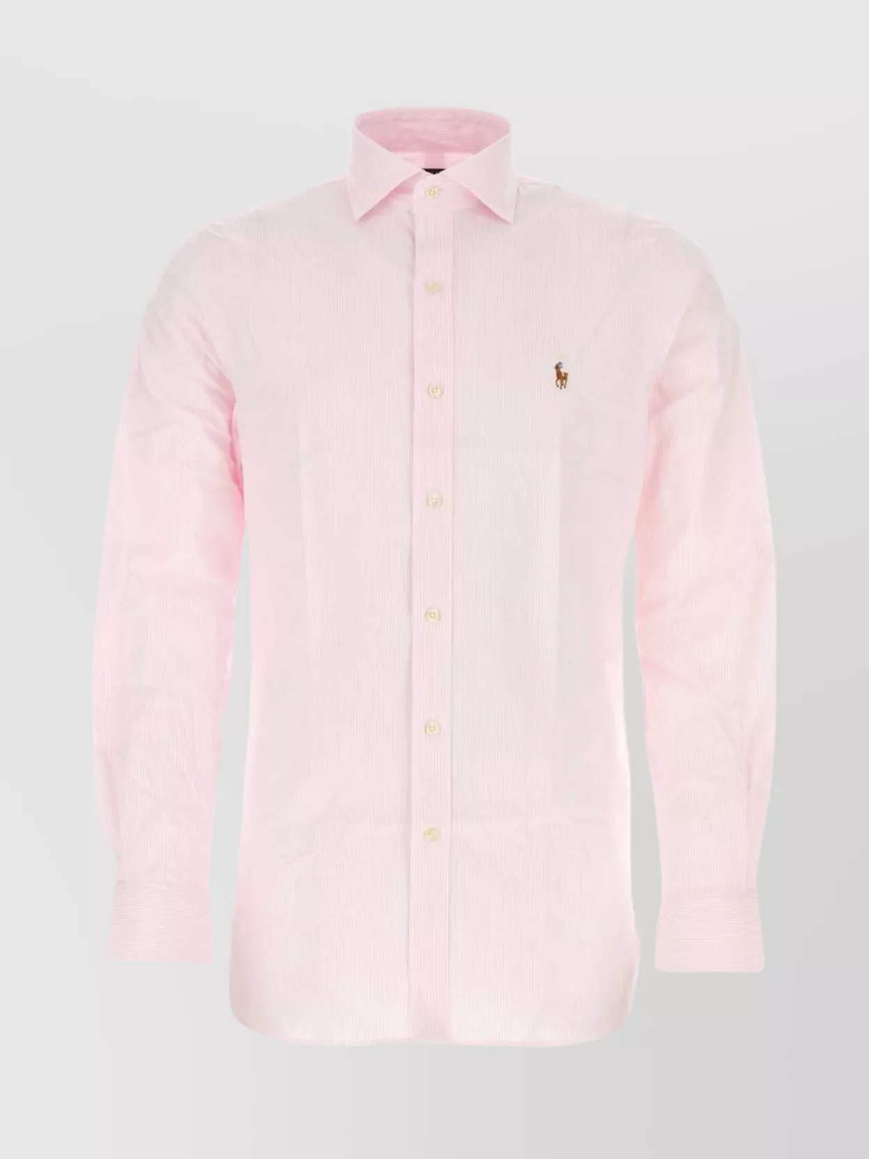 Shop Polo Ralph Lauren Curved Hem Embroidered Oxford Shirt