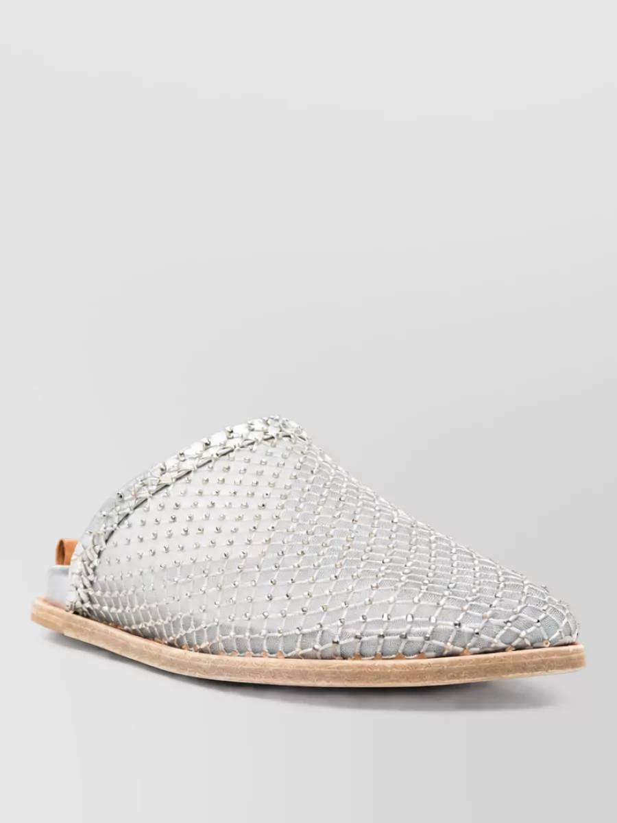 Forte Forte embellished mesh flat mules