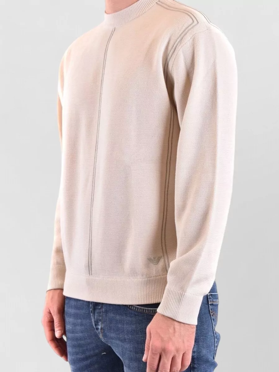 Emporio Armani Knitted Wool-Blend Crew-Neck Jumper