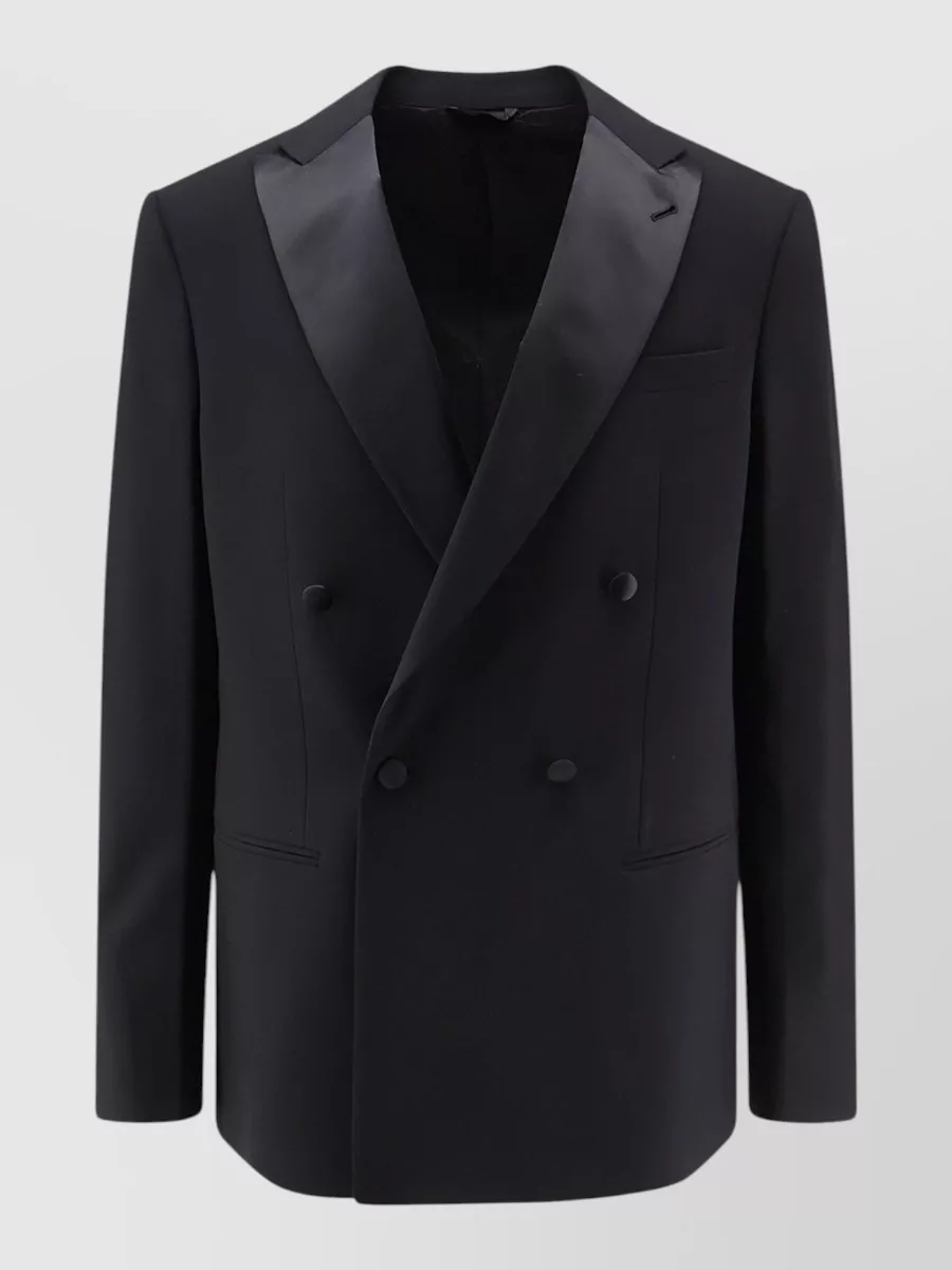 Giorgio Armani Virgin wool double-breasted tuxedo blazer