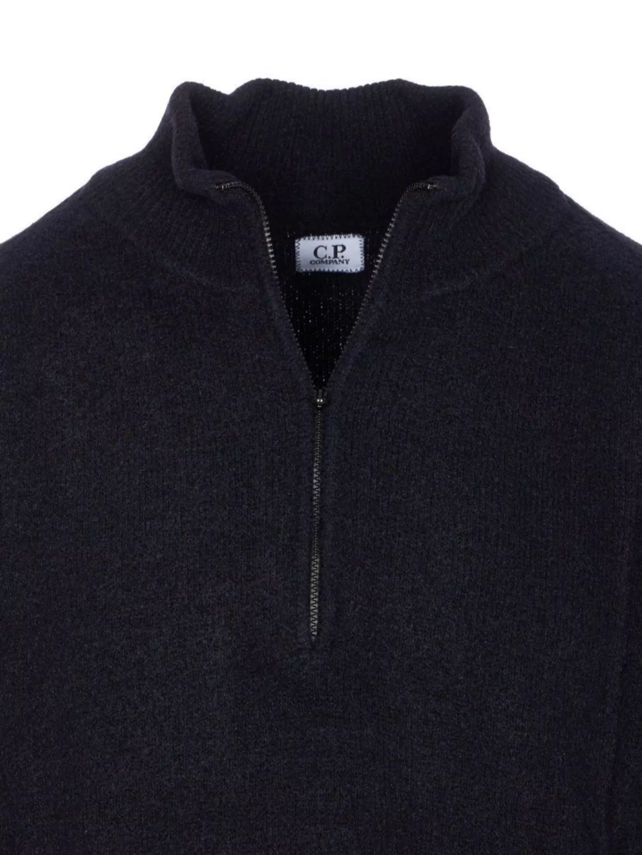 C.p. Company High Neck Long Sleeve Knit Polo