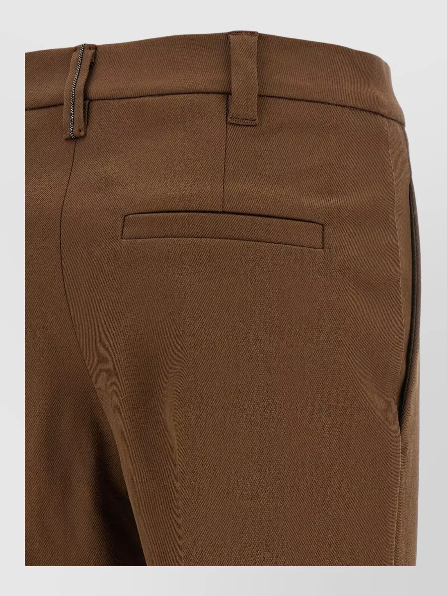 Brunello Cucinelli Cotton Cropped Tapered Suit Trousers