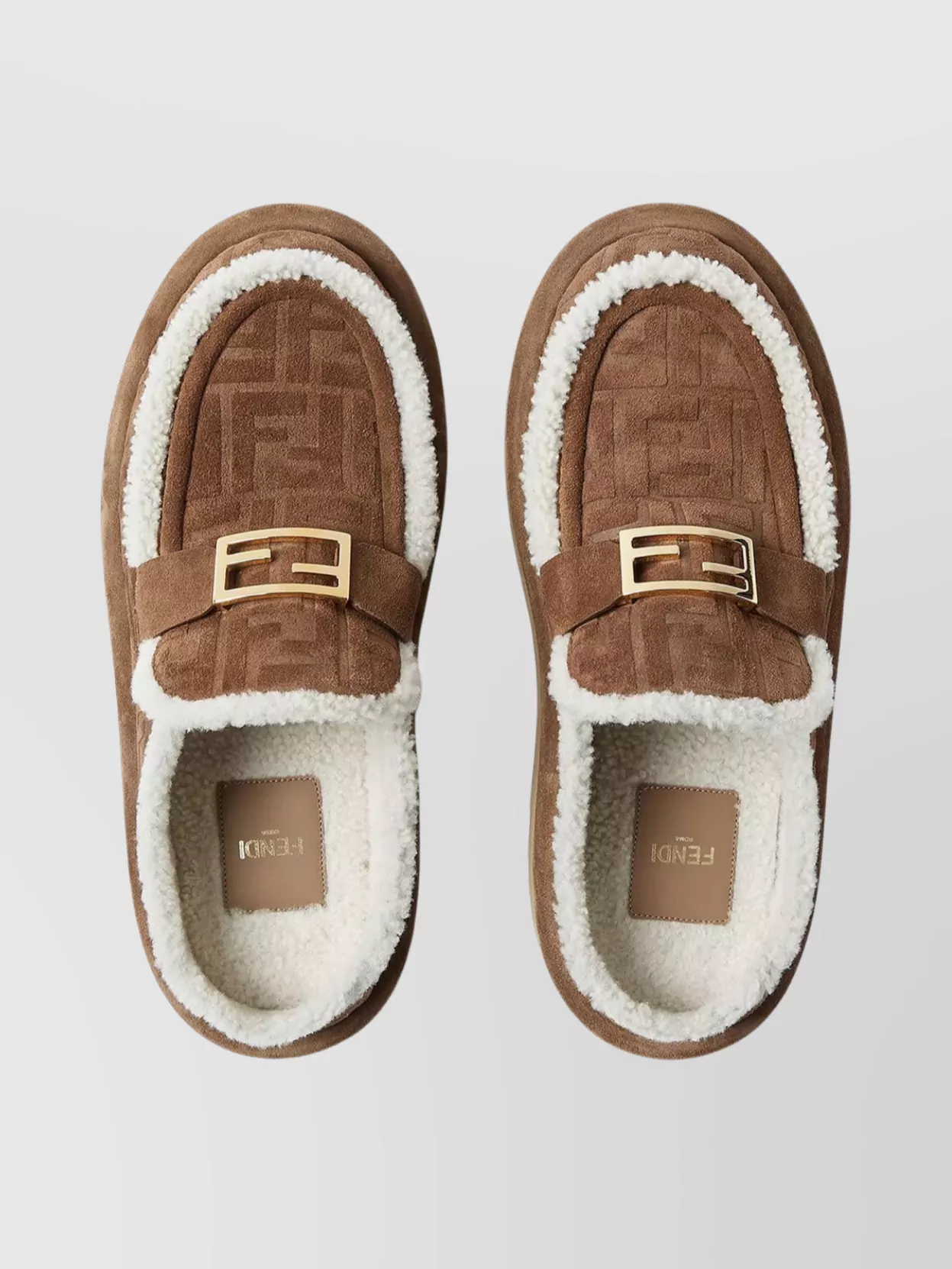 Fendi Chic Loafers With Buckle And Rubber Sole