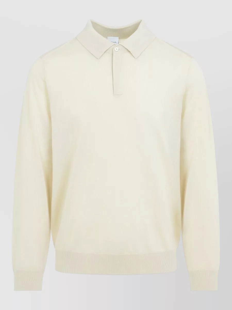 Paul Smith merino wool fine-knit long-sleeve polo shirt