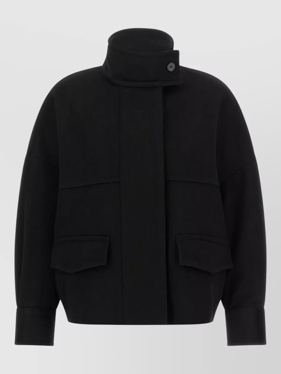 Alberto Biani Wool Oversized Bomber Jacket