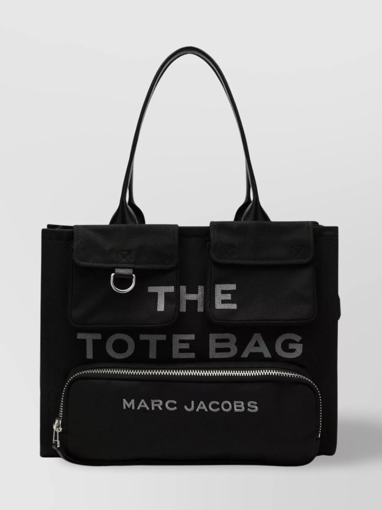 Marc Jacobs Large Canvas Tote Bag With D-ring Detail In Black