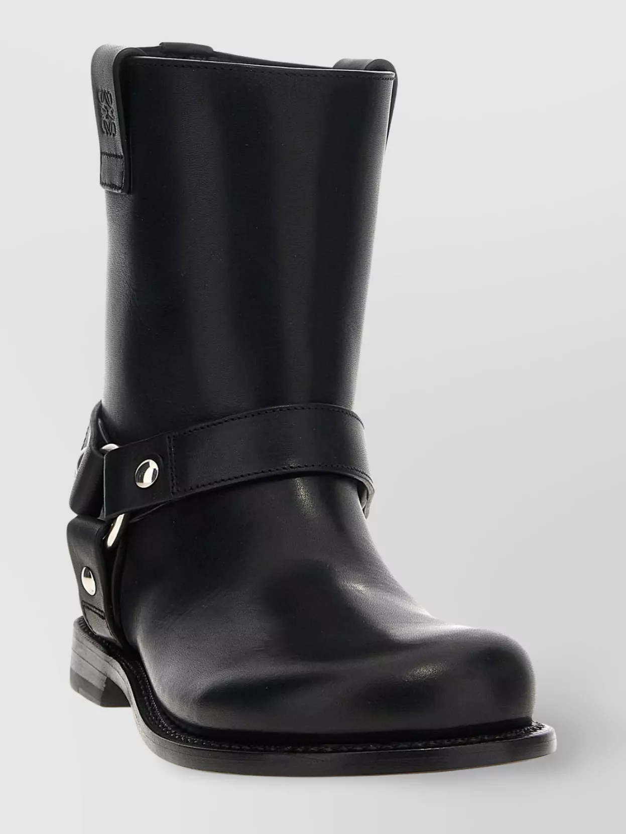 Loewe Campo Leather Biker Boots In Black