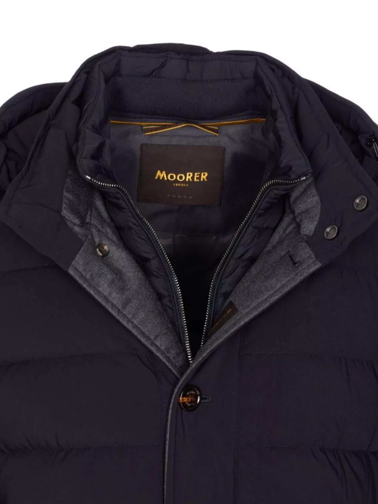 Moorer Quilted Hooded Jacket Removable Hood