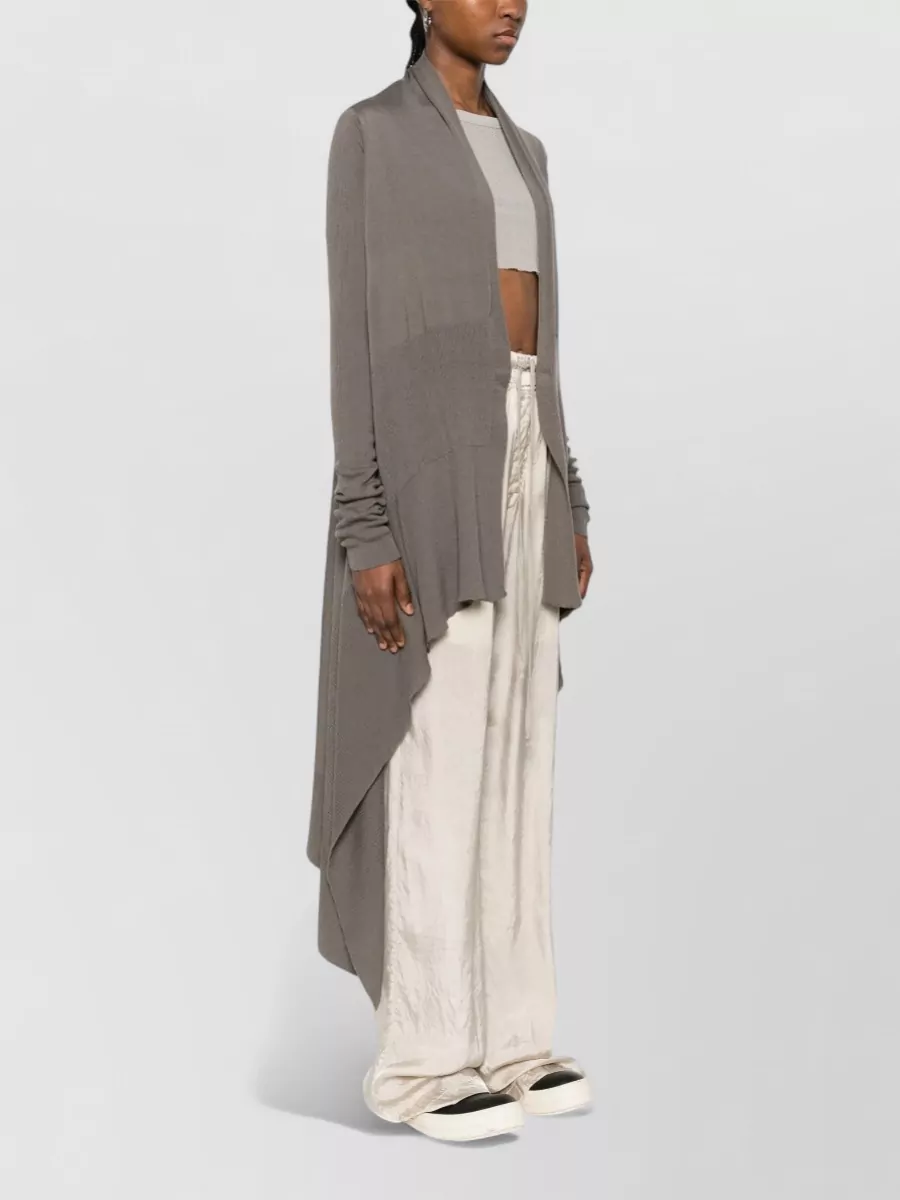 Rick Owens Longline Wrap Knit Top Long Sleeves