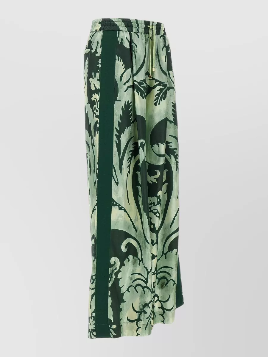 F.r.s For Restless Sleepers Silk Floral-Print Wide-Leg Trousers