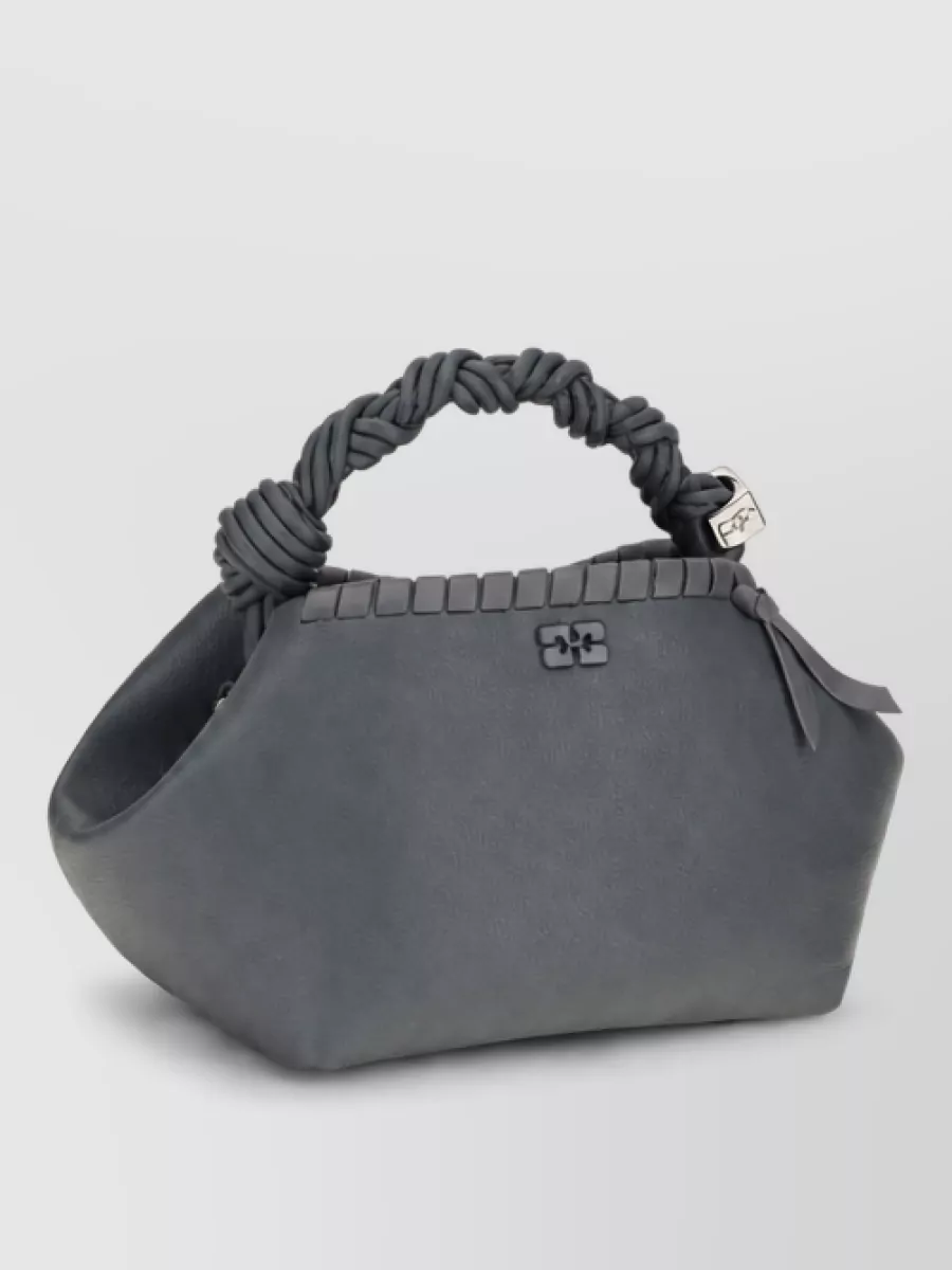 Ganni bou small woven clutch bag