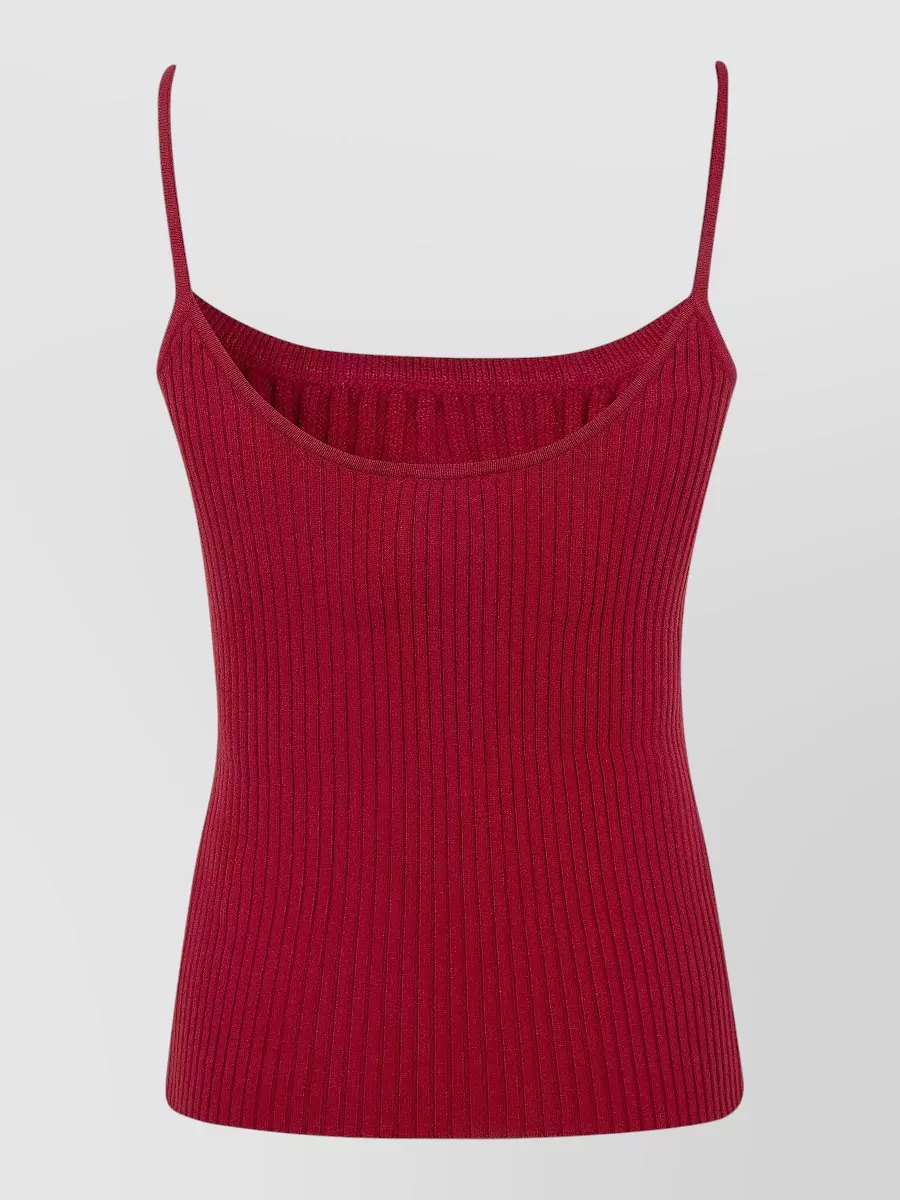 Courrèges Reedition Knit Tank Top Ribbed Straps