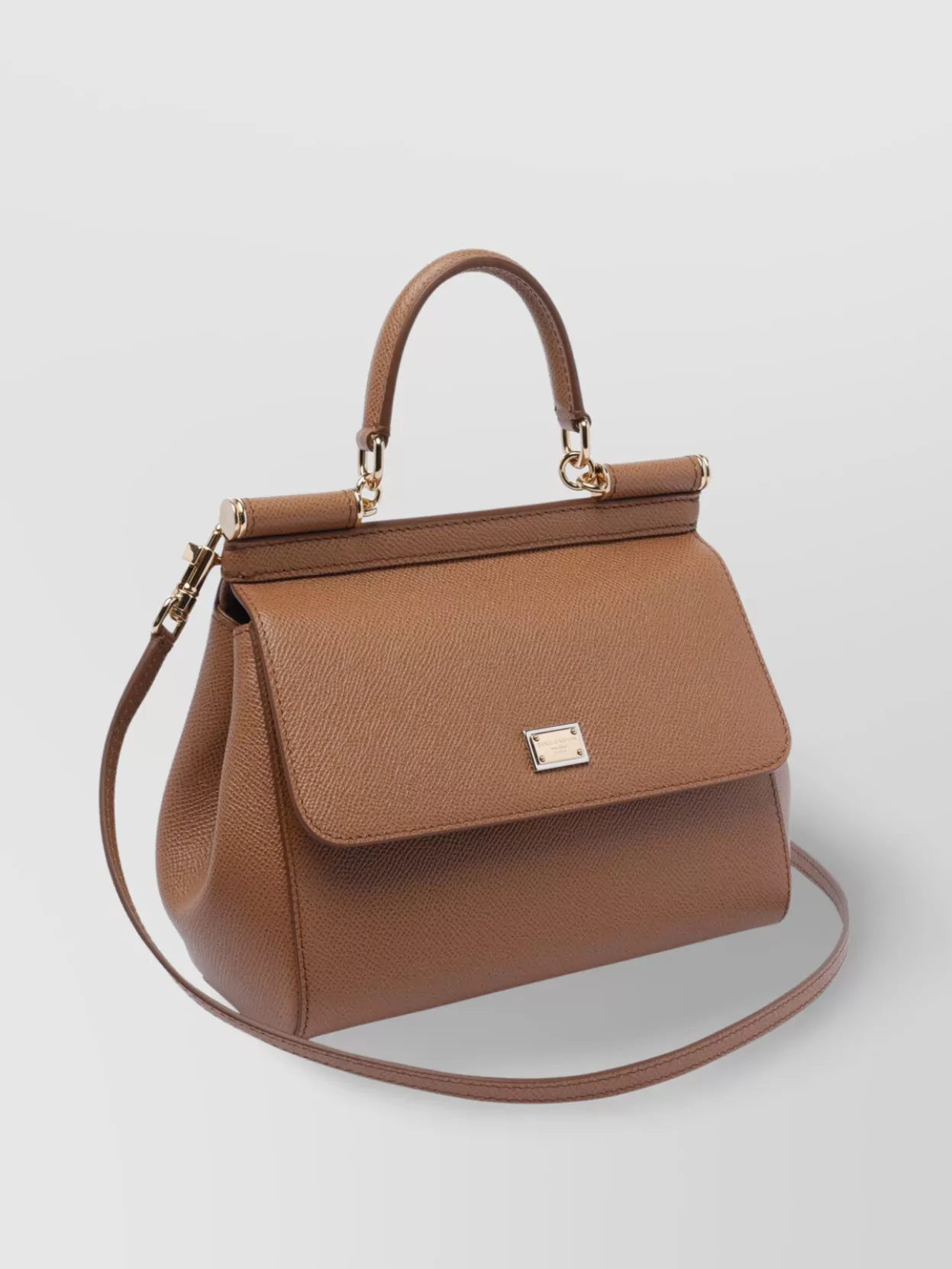 Dolce & Gabbana Medium Sicily Structured Handbag In Brown