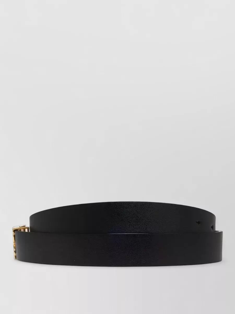 Victoria Beckham Regular Leather Belt Adjustable Length Smooth In Black