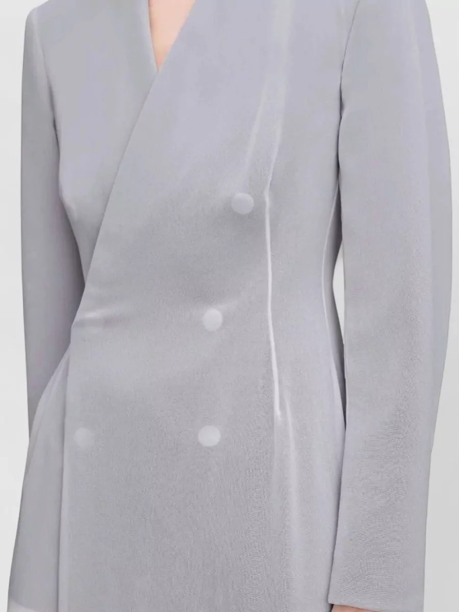 Maison Margiela Silk Double-Breasted Long-Sleeve Midi Dress