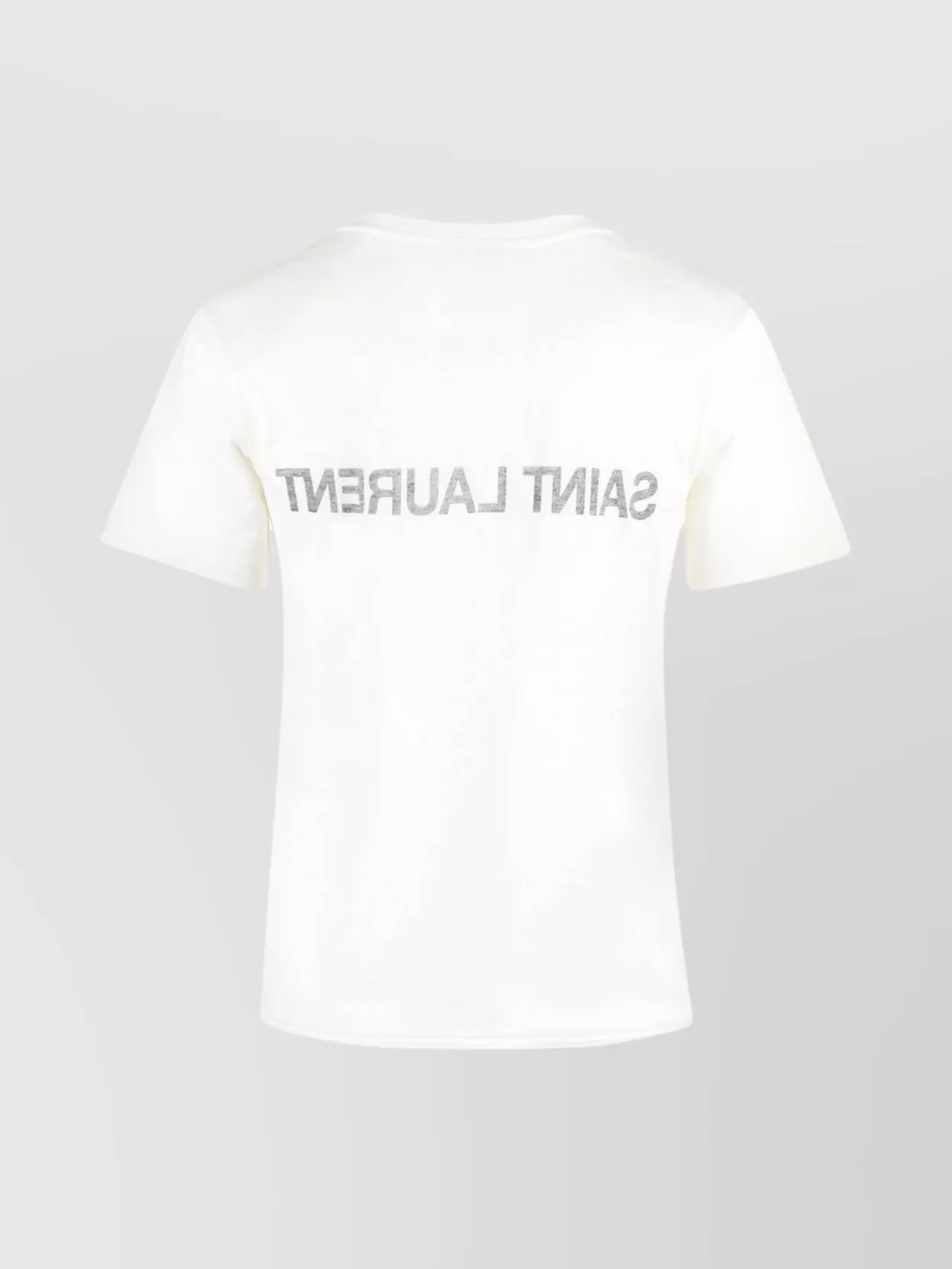 Saint Laurent Crew Neck Cotton T-Shirt With Raw Hemline