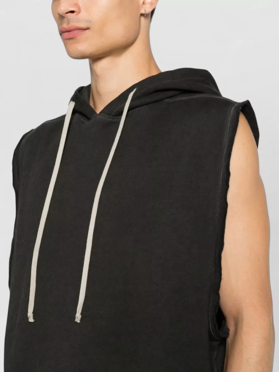 Rick Owens Drkshdw Cotton Hooded Sleeveless Tunic