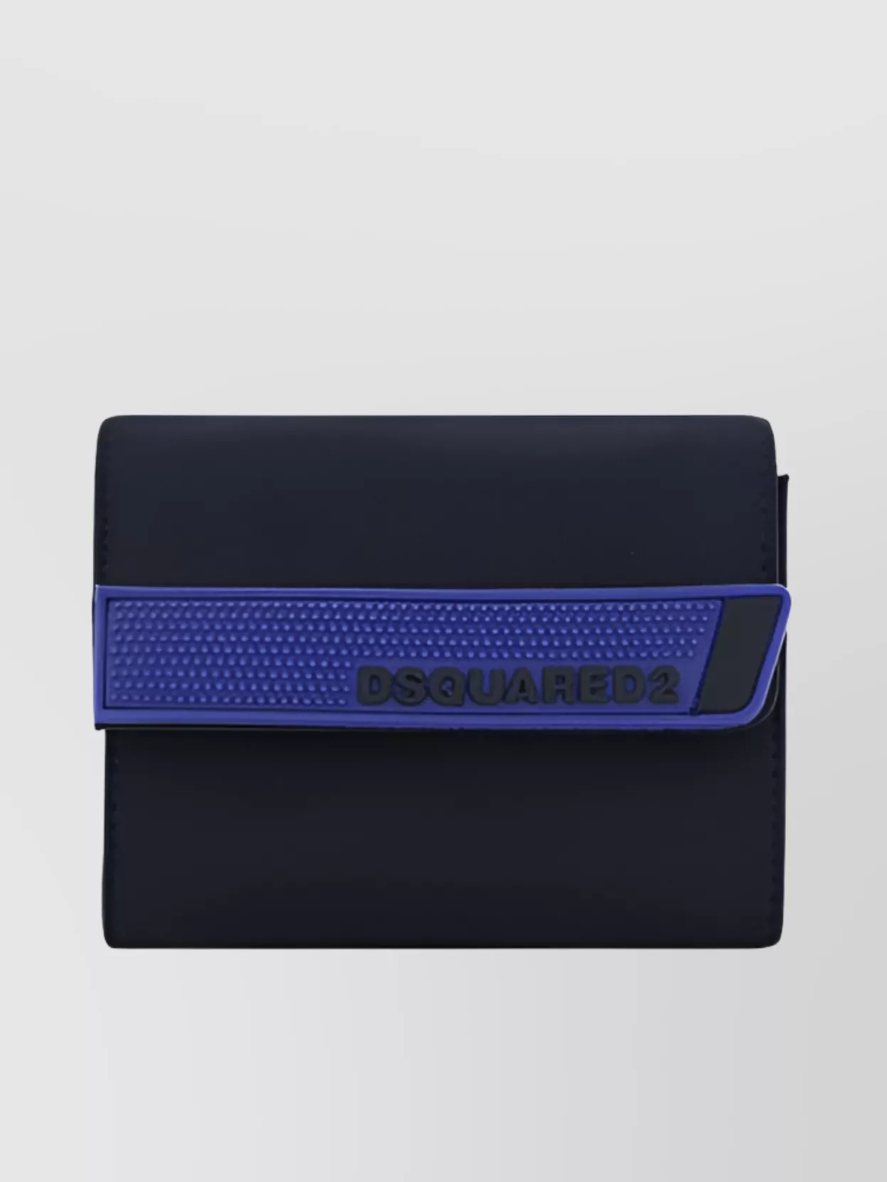 Dsquared2 Trimmed Neck Wallet With Textured Trifold Flap In Blue