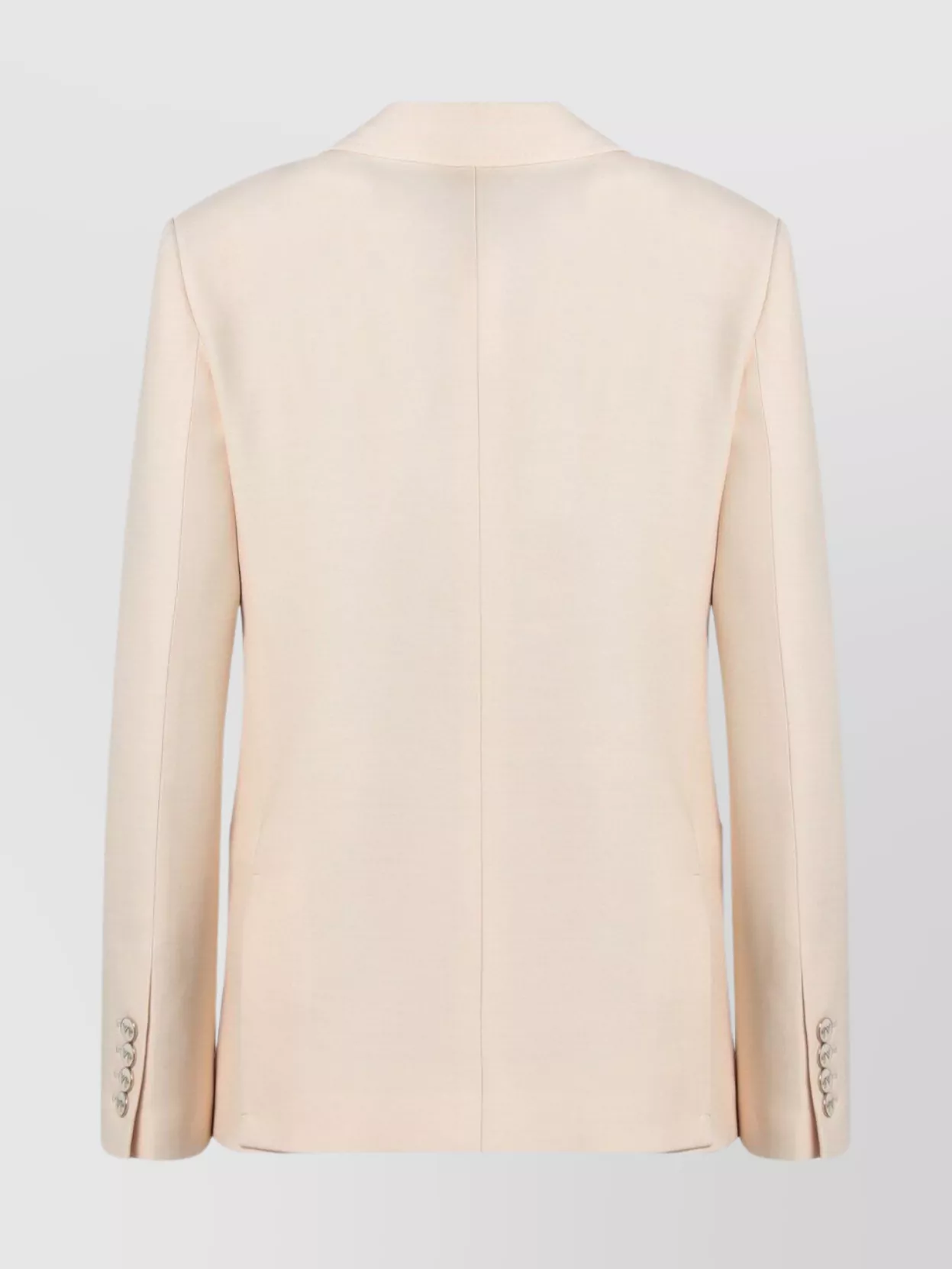 Valentino Wool And Silk Single Breasted Jacket In Neutral