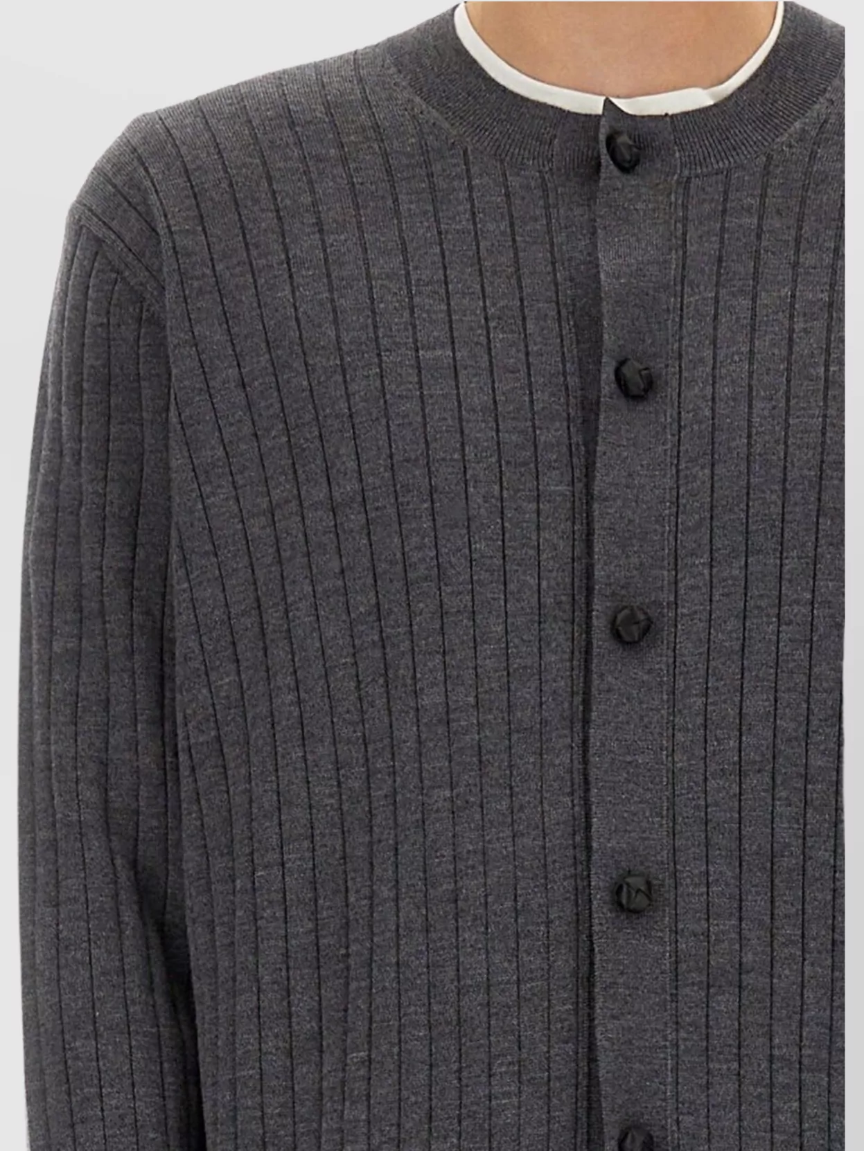 Bottega Veneta Textured Knit Cardigan Long Sleeves