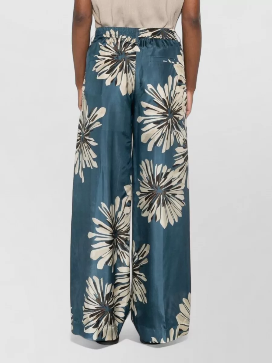 Brunello Cucinelli Silk Trousers Wide Leg Floral Print