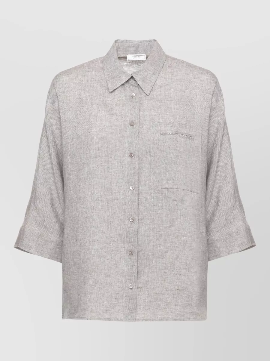 Peserico linen 3/4-sleeve shirt