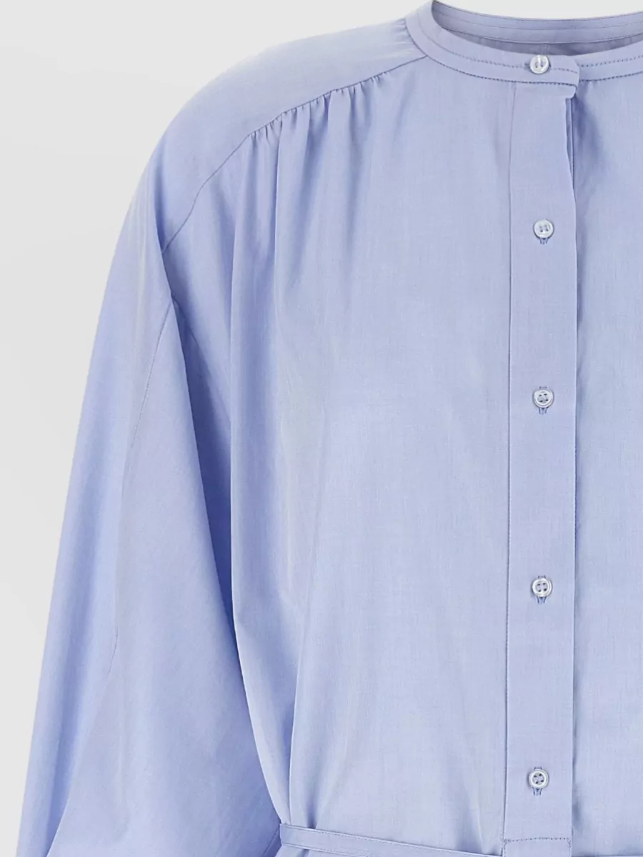 Loulou Studio Vitti Dress Belted Waist Long Sleeves