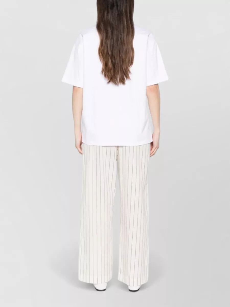Ganni Relaxed-Fit Embroidered Logo Cotton T-Shirt
