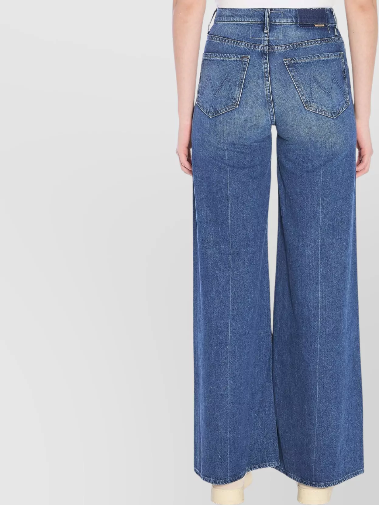 Mother The M Stitched Wide Leg Jeans