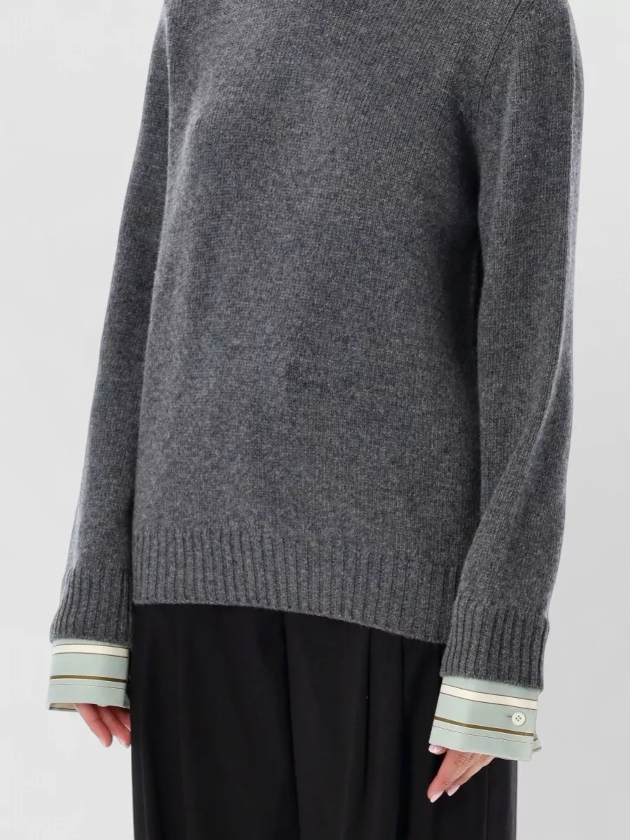 Prada Cashmere Wool Crewneck Raglan Sweater