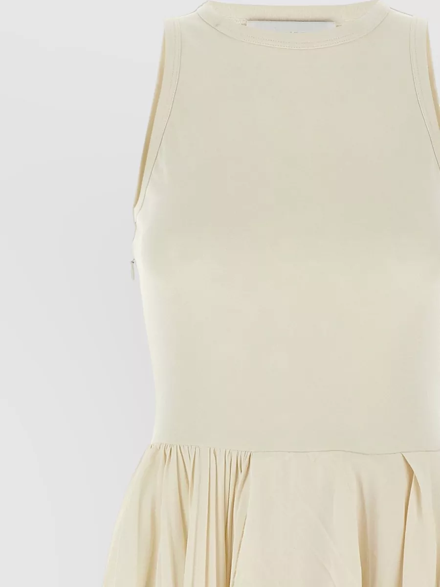 Mc Queen Cotton Sleeveless Asymmetric Midi Dress