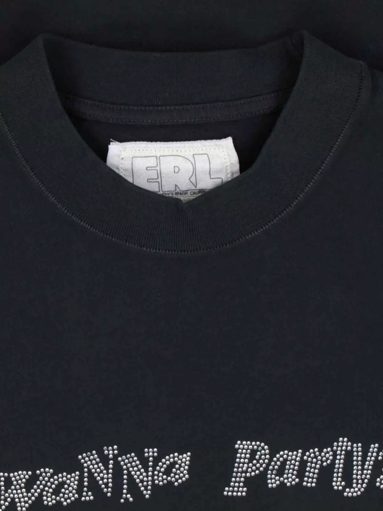 Erl Short Sleeve Top Featuring Embellished Text