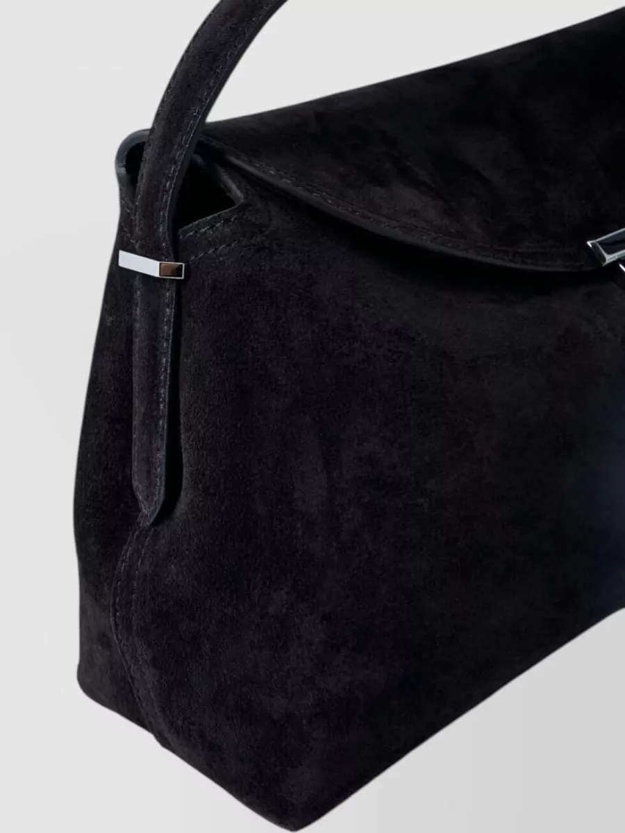 Totême Suede Leather Top Handle Tote Bag