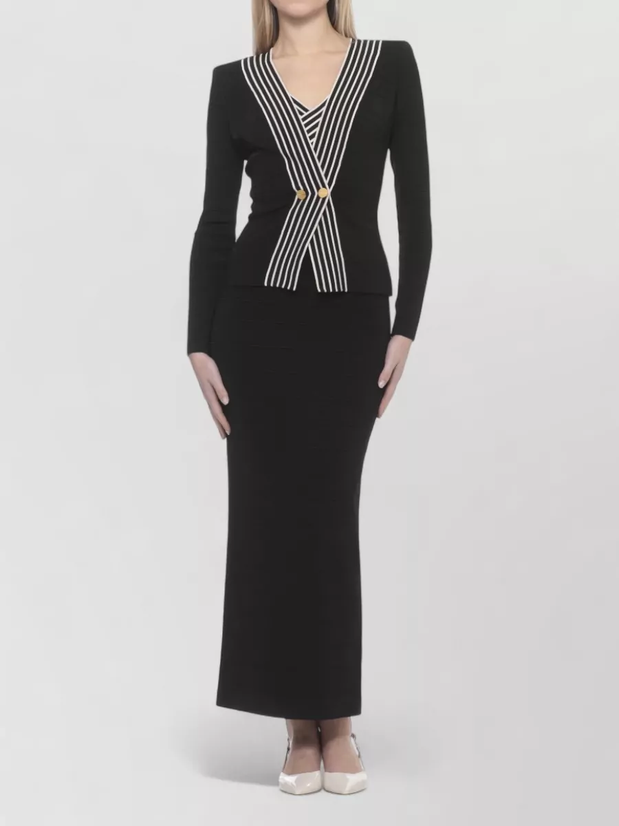 Elisabetta Franchi Fine-Knit Long-Sleeve Cardigan