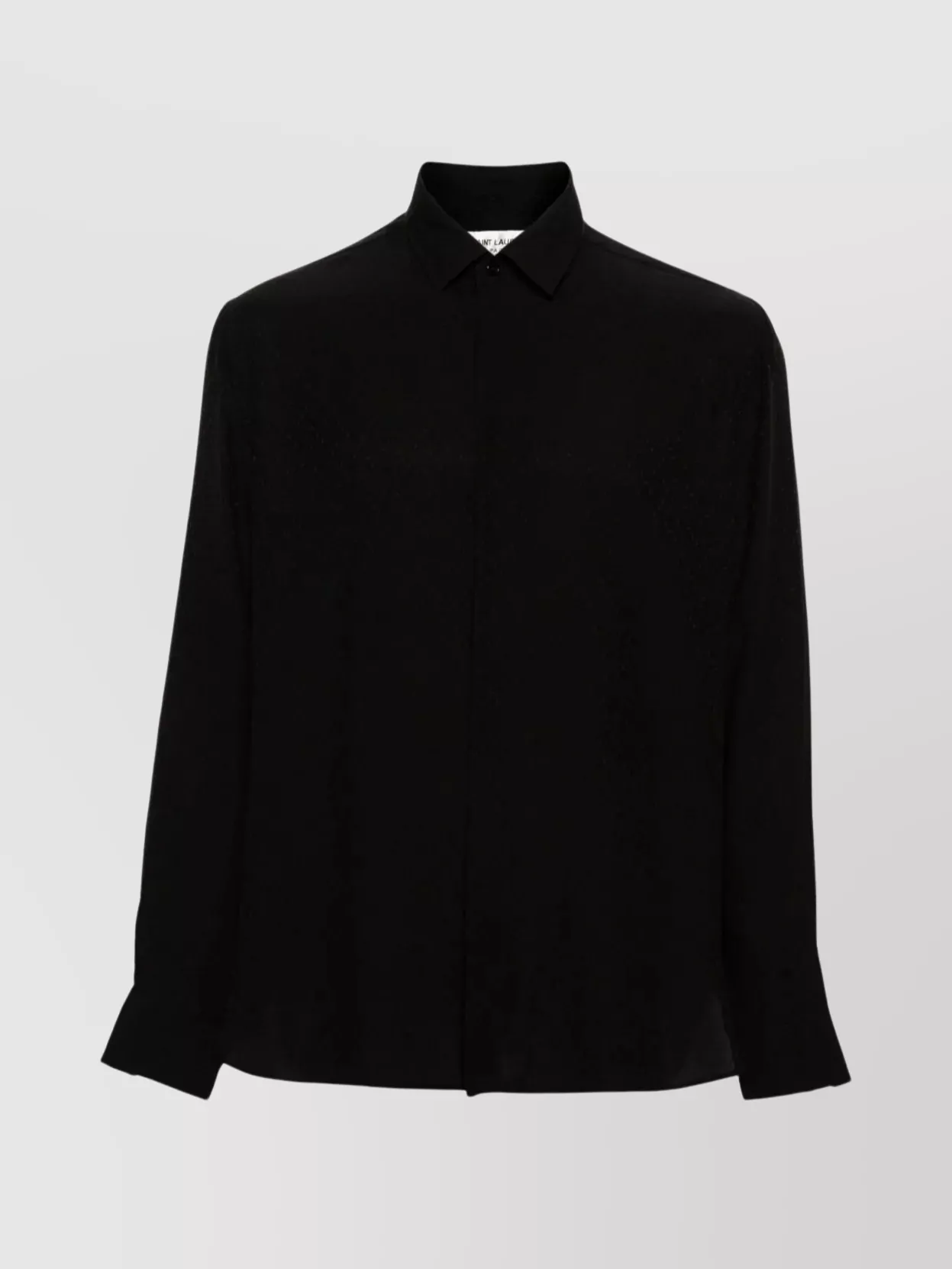 Shop Saint Laurent Collared Silk Shirt With Polka Dot Print